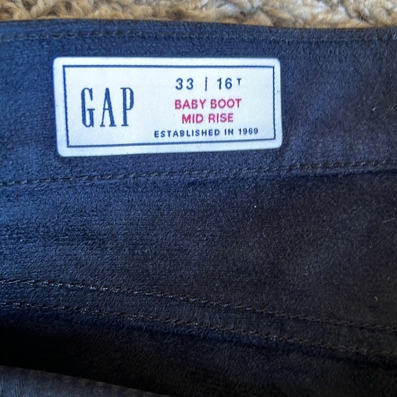 Gap Mid Rise Fitted Baby Boot Faux-Leather Pants Size 33/16T NWOT - Picture 10 of 14